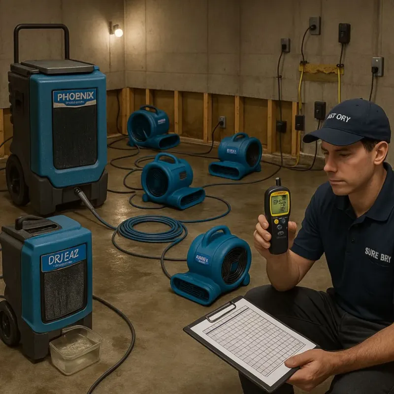 Structural Drying and Dehumidification process in Buchanan, VA